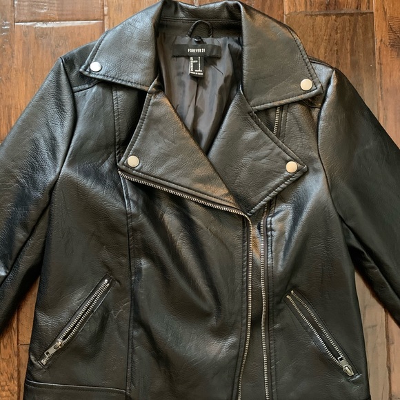 Faux Leather Moto Jacket - Picture 2 of 3